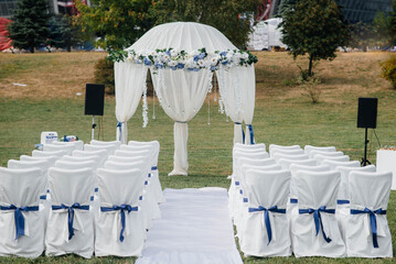Modern decorated wedding arch, for wedding ceremony. Decor, wedding