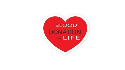Poster for a blood donation campaign on a red heart. Give blood a safe life. World Blood Donor Day.