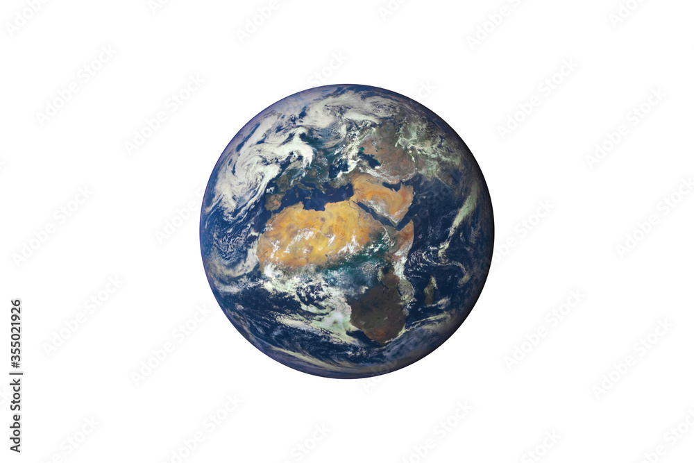 Wall mural planet earth in the starry sky of solar system in space. this image elements furnished by nasa.