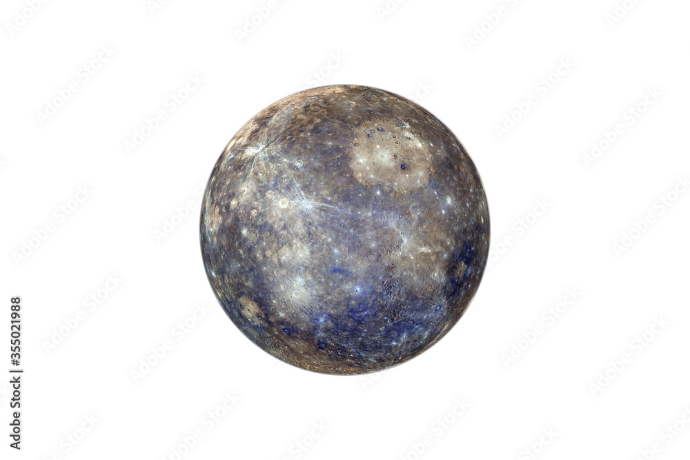 Wall mural planet mercury in the starry sky of solar system in space. this image elements furnished by nasa.