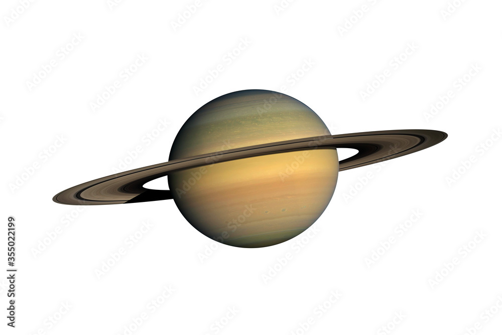 Sticker planet saturn in the starry sky of solar system in space. this image elements furnished by nasa.