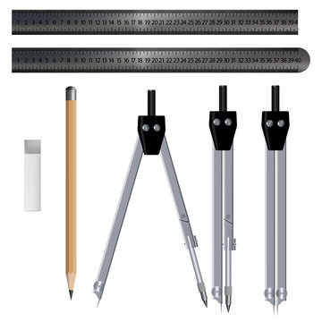 Vector illustration of the drawing set.