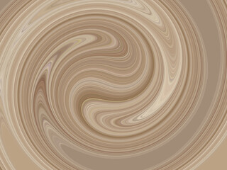 Rotating liquid coffee and chocolate cream background texture, abstract swirl