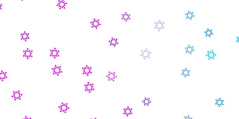Light pink, blue vector texture with disease symbols.