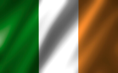 3D rendering of the waving flag Ireland