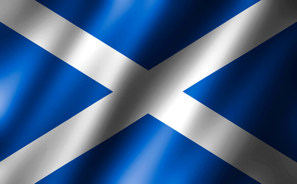 3D rendering of the waving flag Scotland