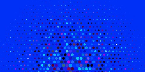 Light Pink, Blue vector background with bubbles. Glitter abstract illustration with colorful drops. Design for your commercials.