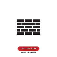Brick wall icon vector. Wall sign