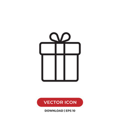 Gift icon vector. Gift box sign