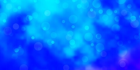 Light Pink, Blue vector texture with disks. Illustration with set of shining colorful abstract spheres. Pattern for wallpapers, curtains.