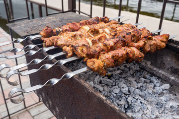 shish kebab on the grill