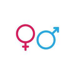 Male and Female symbols icon vector. Gender sign