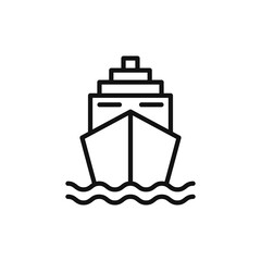 Ship icon vector. Cruise sign