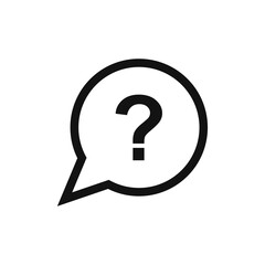Question icon vector. Simple outline question sign