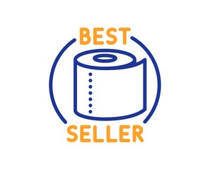 Toilet paper tissue roll line icon. Best seller sign. Coronavirus shopping panic symbol. Colorful thin line outline concept. Linear style toilet paper icon. Editable stroke. Vector