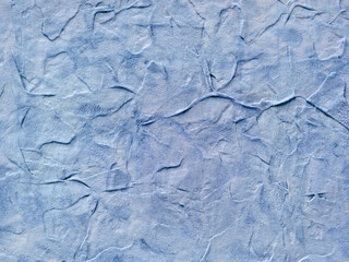 Decorative blue color plaster texture on the wall