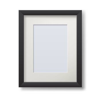 Realistic modern frame for paintings isolated on white background.
