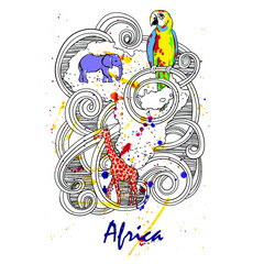 Vector abstract illustration of Africa.