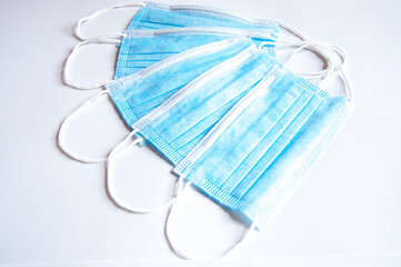 Disposable blue surgical face masks