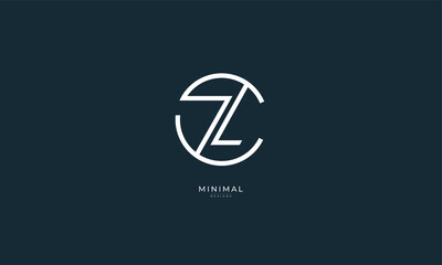 Alphabet letter icon logo CZ or ZC