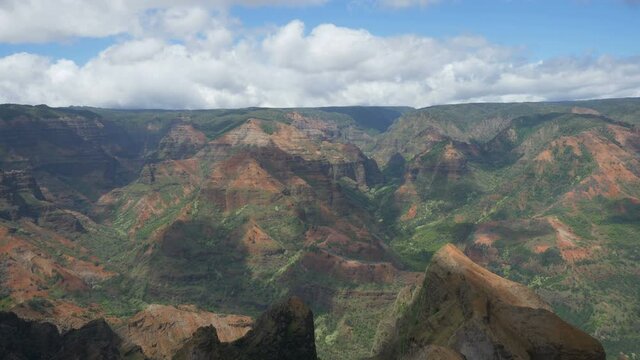 Time lapse of Waimea Canyon  on Kauai, Hawaii.
