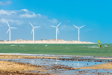 Wind Turbines Generating Renewable, Clean and Green Energy in Northeast Brazil, Ceará State