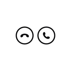 Decline and Accept phone call buttons icon vector. Phone call signs