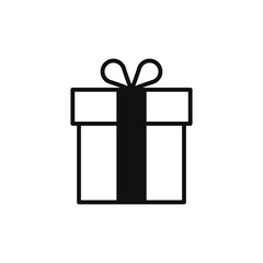 Gift box icon vector. Simple present sign.