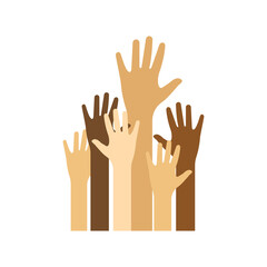 Hands icon. Diversity. Vector illustration.