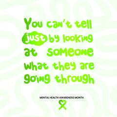 Naklejka premium Mental health awareness month, mental health, mental health quote