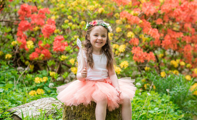 Little girl dressed as fairy