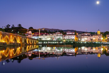 night view of historic village of ponte de lima portugal
