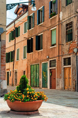 Old street view Venice Italy