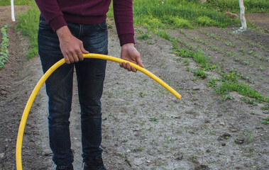 Working watering garden