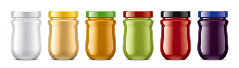 Set of Glass Jars Mockup. 