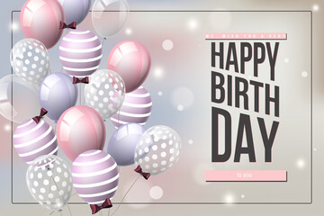 Happy Birthday Balloons Banner Card