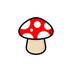 delicious edible red champignon mushroom vector illustration design