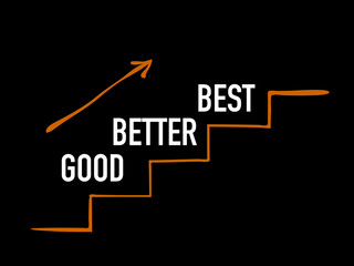 Good - Better - Best. Business concept. Vector
