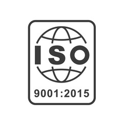 ISO 9001 certified symbol. Vector - 355041517