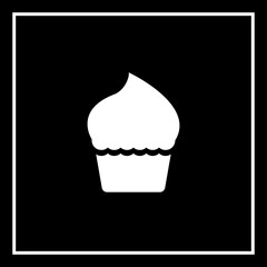 cup cake icon. Vector sign