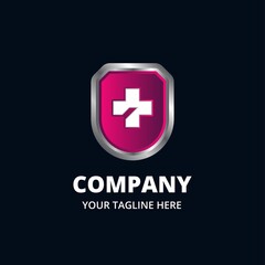 feminine healthy medical icon in shield logo