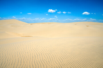 Deserted Sand Dune and a Blue Sky in Ceará State, Northeast of Brazil