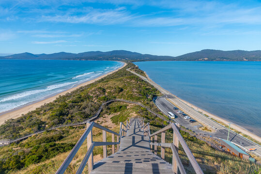 View of the Neck of Bruny island in Tasmania, Australia