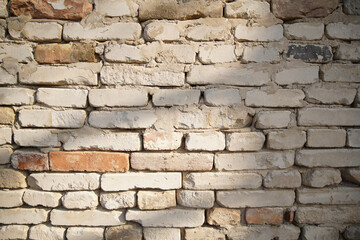 Background of old vintage dirty brick wall, texture