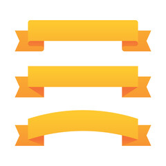 Set of vivid flat gradient geometric shape vector banners with a modern origami ribbon design style