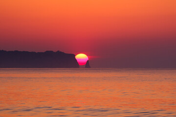 Beach sunrise in Japan, Chiba, Land of the rising sun, Hebara beach is famous for being one of the first places to see the sunrise in Japan.