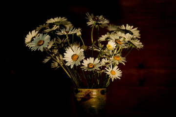 Blumenstrauß in weiß dark and moody