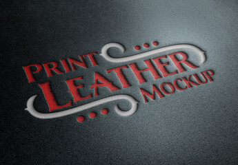 Debossed Text Effect on Leather Mockup