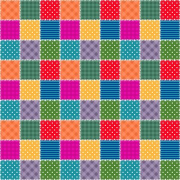 Patchwork Background With Different Patterns