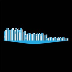 Modern City skyline . city silhouette. vector illustration in flat design
